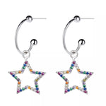 Star C-Hoop Dangle Earrings