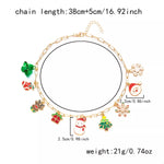 18K Gold-Plated Resin Christmas Theme Necklace