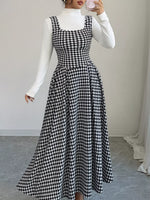 Houndstooth Sleeveless A-Line Dress