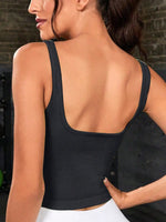Sweetheart Neck Cropped Active Tank - Ladyez