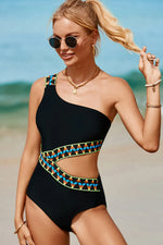 Cutout Single Shoulder One-Piece Swimwear - Ladyez