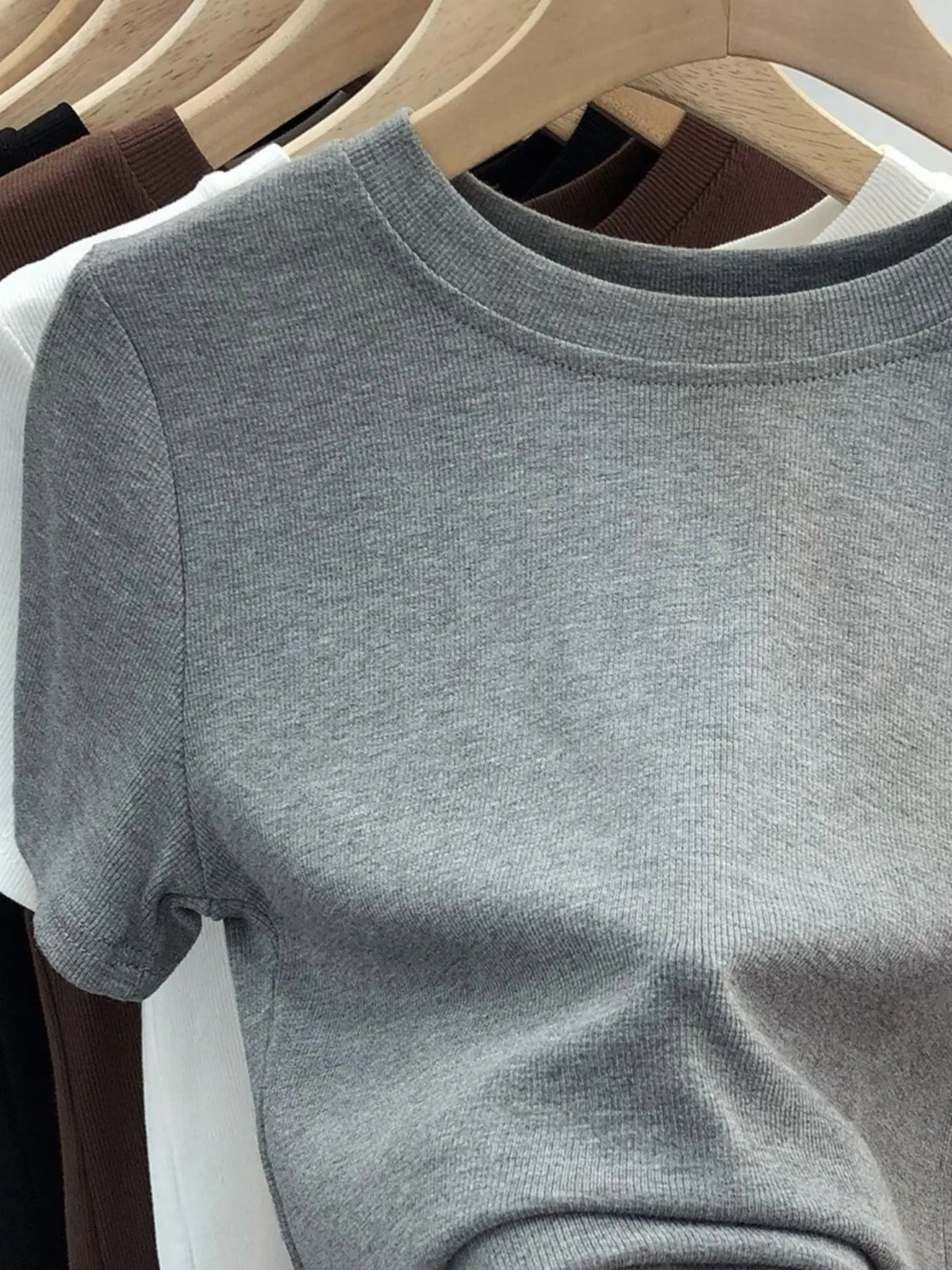 Crew Neck Short Sleeve T-Shirt - Ladyez