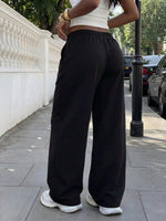 Elastic Waist Wide-Leg Sweatpants