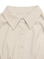 Ruched Button-Up Peplum Shirt