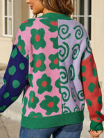 Colorful Open Front Cardigan