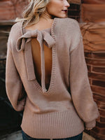 Tied Back Long Sleeve Sweater