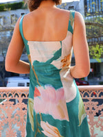 Floral Print Square Neck Maxi Dress - Ladyez