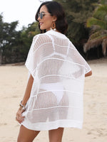 Hollow Out Collared Neck Cover-Up - Ladyez