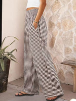 Gingham Wide-Leg Pants