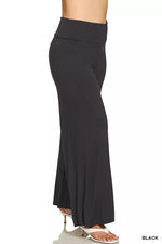 Zenana Full Size Fold Over Waist Comfy Wide Leg Pants Plus Size
