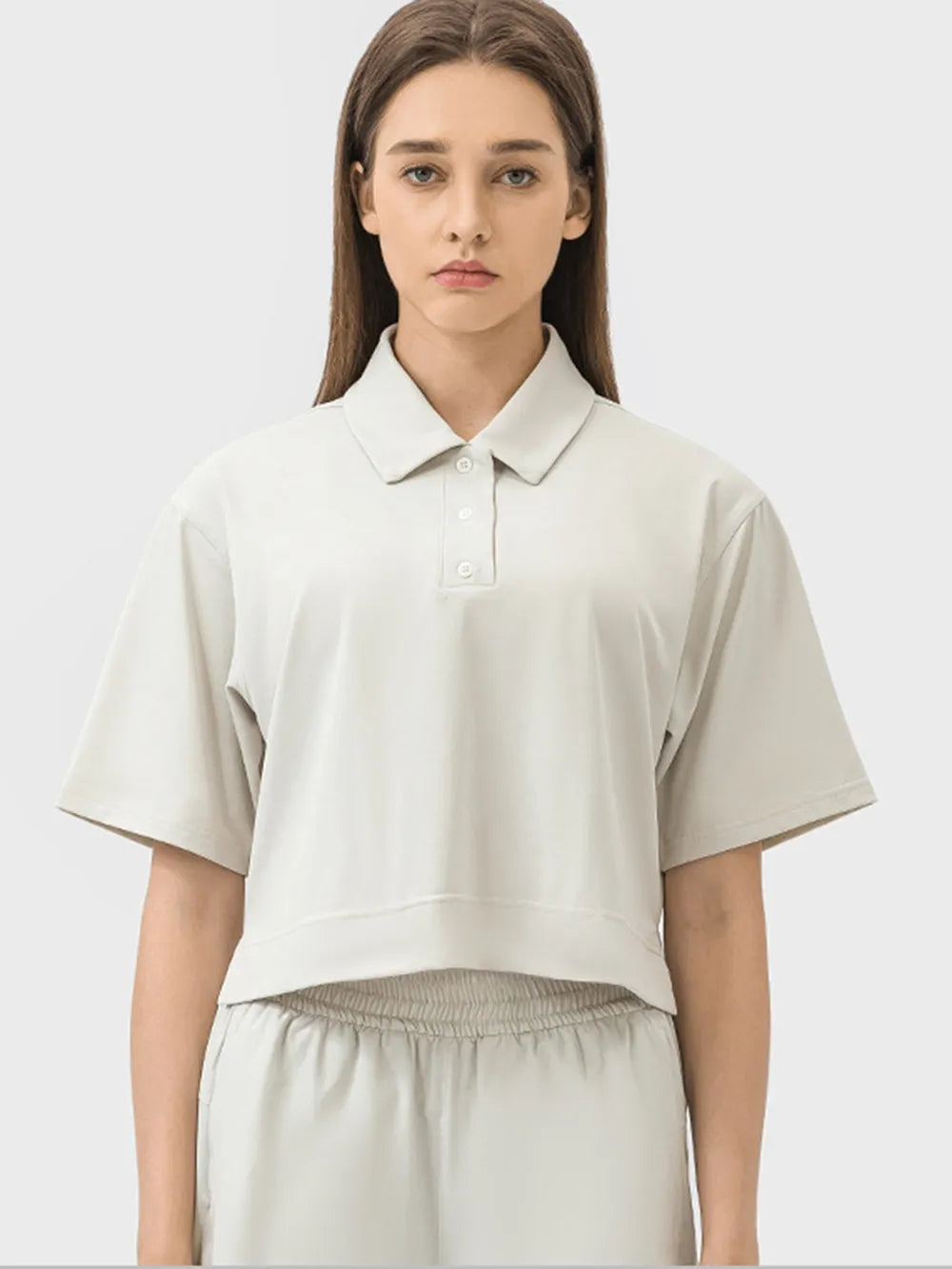 Millennia Half Button Short Sleeve Active T-Shirt - Ladyez