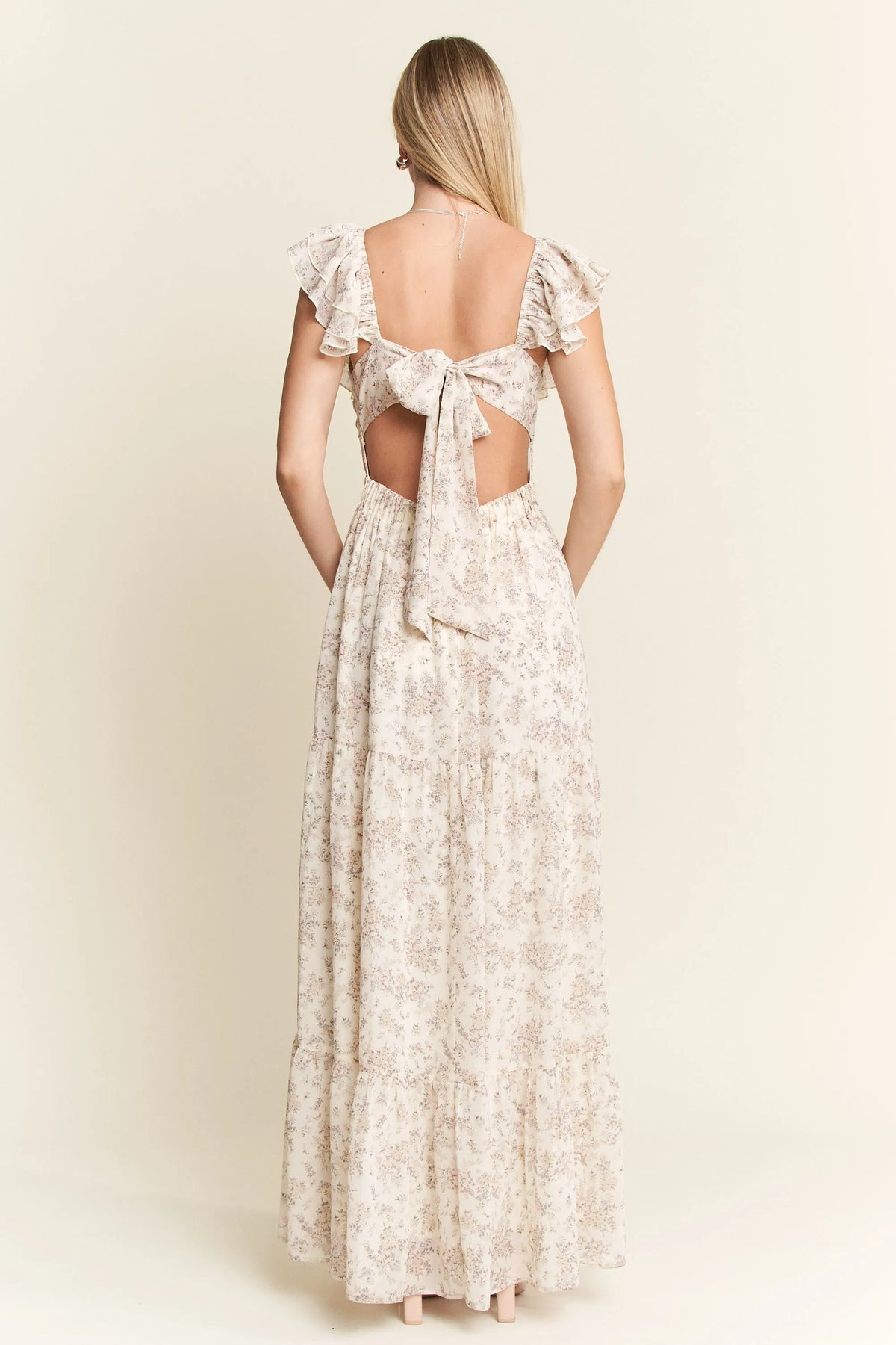 Jade By Jane Full Size Ruffle Sleeve Tiered Maxi Dress Plus Size - Ladyez