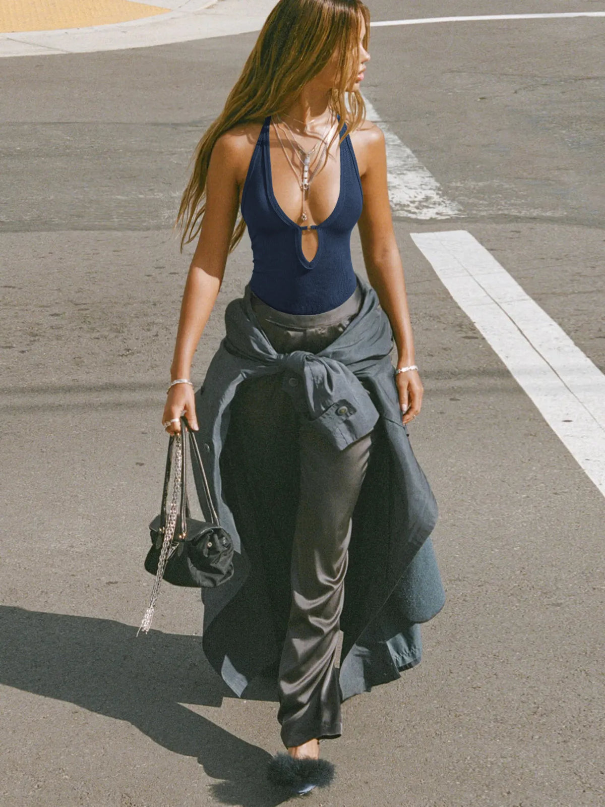 Cutout Ribbed Tank Top - Ladyez