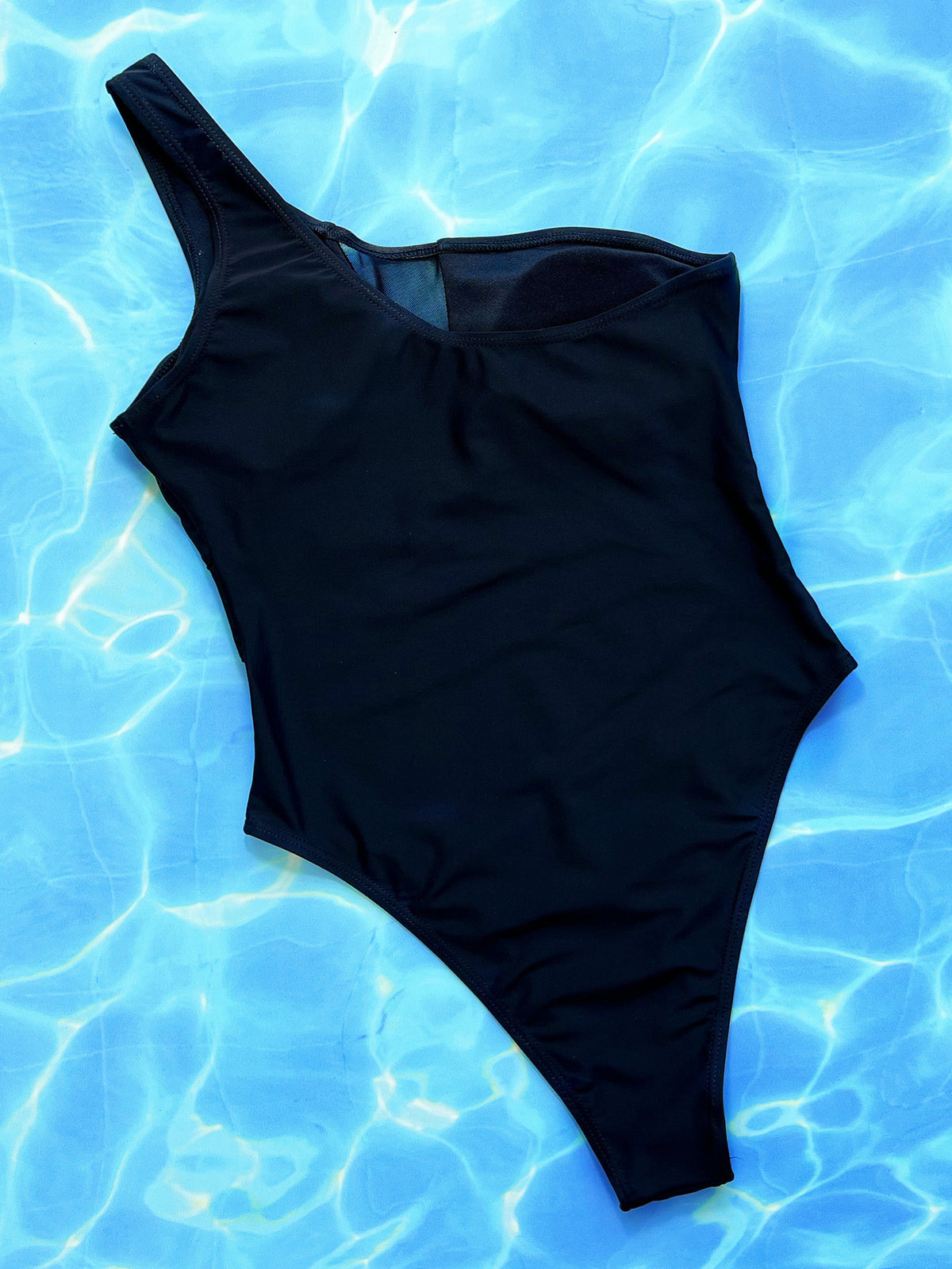 One-Shoulder Sleeveless One-Piece Swimsuit - Ladyez