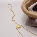 18K Gold-Plated Chain Sun Bracelet