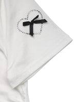 Heart Bow Round Neck Short Sleeve T-Shirt