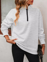 Quarter Zip Dropped Shoulder Sweatshirt