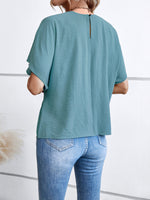 Tied Round Neck Half Sleeve Blouse