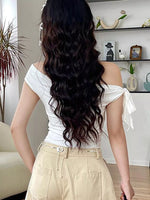 Off-Shoulder Tie-Sleeve Blouse