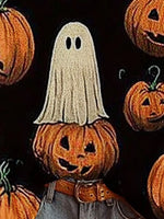 Full Size Halloween Graphic Boat Neck Sweater Plus Size