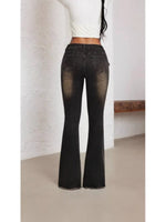 Belted High Waist Flare Jeans
