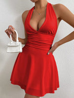 Backless Halter Neck Mini Dress