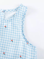 Children's Gingham Ruffle Sleeveless Dress