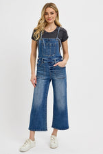 RISEN Full Size Knotted Strap Denim Overalls with Pockets Plus Size - Ladyez