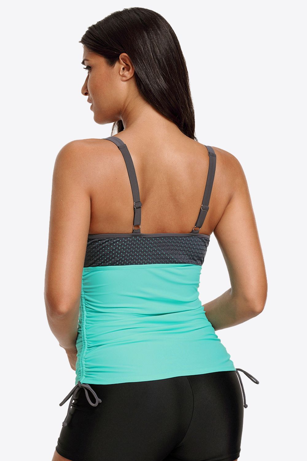 Contrast Sweetheart Neck Swim Cami - Ladyez