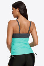 Contrast Sweetheart Neck Swim Cami - Ladyez