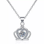 925 Sterling Silver Zircon Crown Pendant Necklace