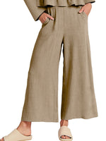Full Size Ruffled Hem Long Sleeve Top and Pants Set Plus Size