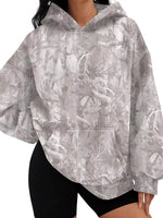 Printed Kangaroo Pocket Oversized Hoodie