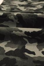 Camouflage Print Multi Pocketed Womens Denim Pants