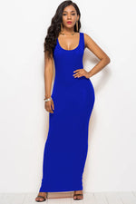 Scoop Neck Wide Strap Maxi Dress - Ladyez