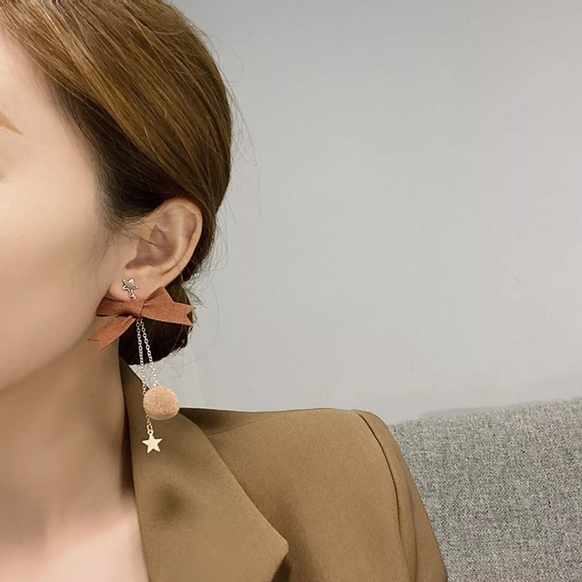 Reindeer Bowknot Drop Earrings