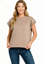 Zenana Scuba Short Sleeve Sweatshirts