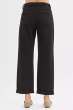 RISEN Tummy Control Mid Rise Ankle Barrel Relaxed Baggy