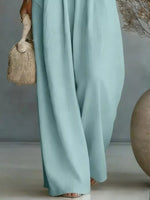 Full Size Half Sleeve Wide-Leg Jumpsuit Plus Size