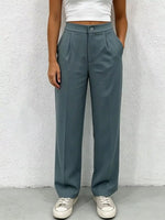 High Waist Wide Leg Pleated Pants