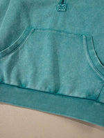 Half Zip Kangaroo Pocket Mineral Wash Baggy Hoodie