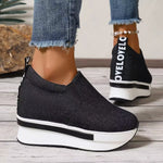 Round Toe Platform Slip-Ons
