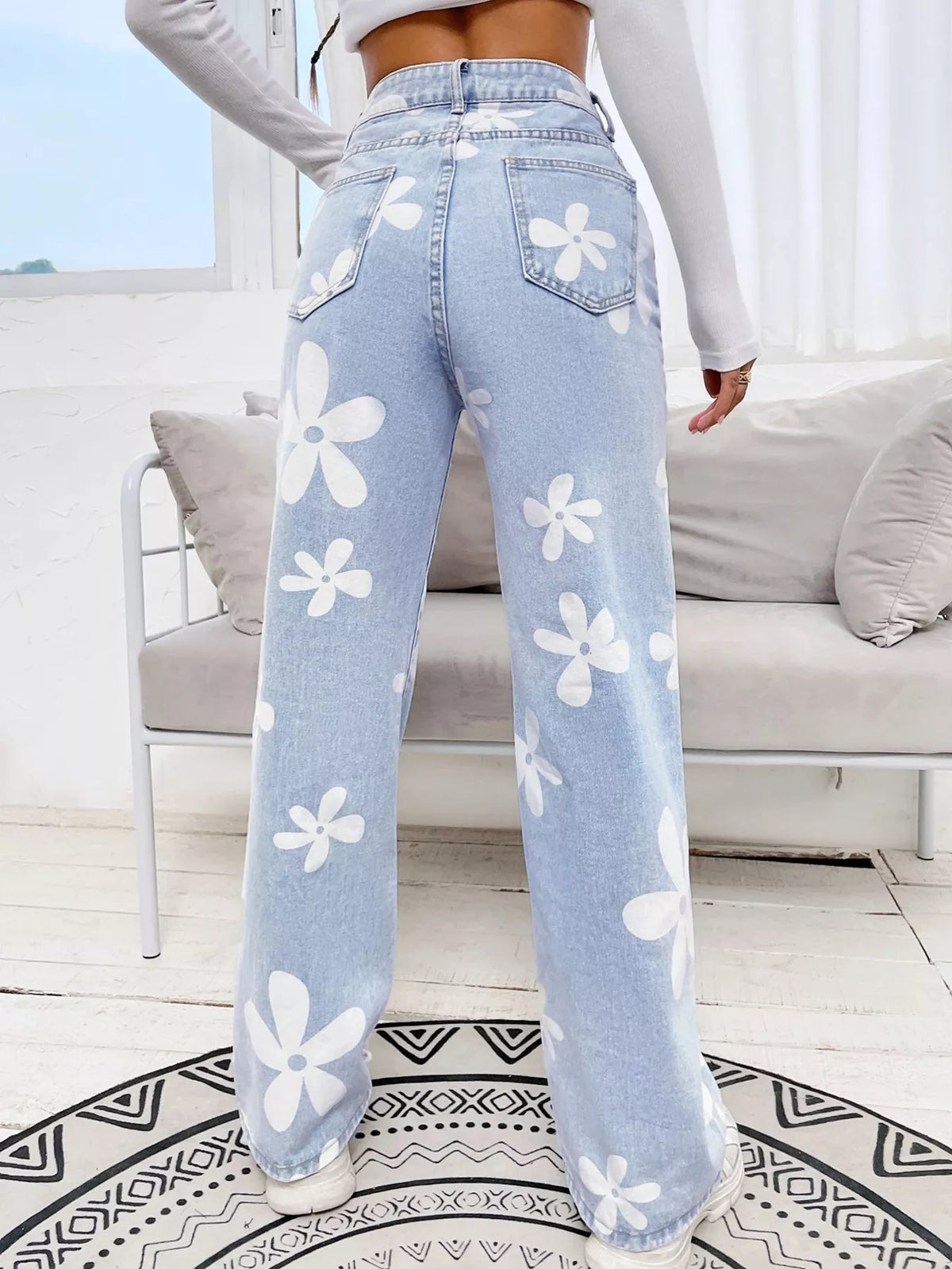 Floral Wide Leg Jeans