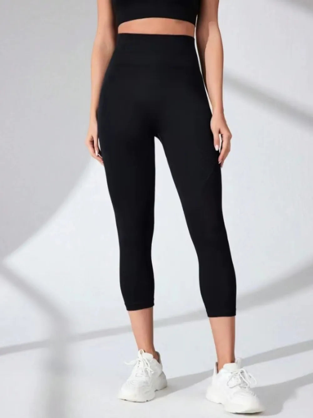 High Waist Cropped Active Leggings - Ladyez