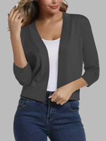 Viscose Blend Open Front Cardigan