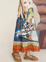 Printed Square Neck Maxi Cami Dress - Ladyez