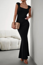 Devine Cap Sleeve Scoop Neck Maxi Dress - Ladyez