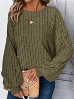 Plus Size Round Neck Batwing Sleeve T-Shirt