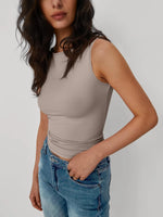 Solid Round Neck Tank - Ladyez