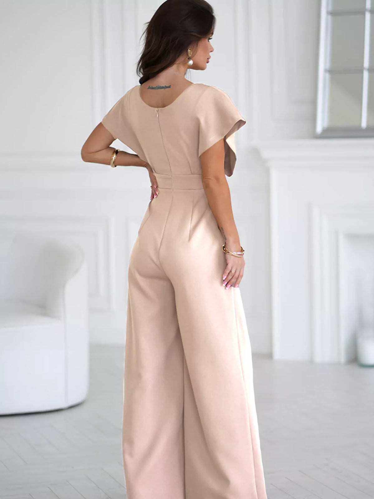 Surplice Wide Leg Jumpsuit